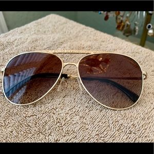 Authentic Chanel gold frame aviators